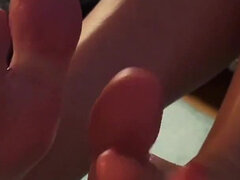 Verga grande, Mamada, Pareja, Pies, Fetiche de pies, Masturbacion con pies, Tacones, Pov
