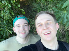 Leie, Grosser schwanz, Blasen, Sperma im mund, Spermaladung, Schwul, Im freien