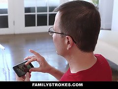 Riley Mae gets her tight pussy pounded by her stepbrother Dylan Snow on Christmas