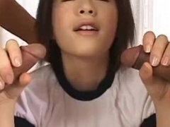 18, 아시안, 엉덩이, 머리카락이 많은, 일본인, 청소년, 젖은