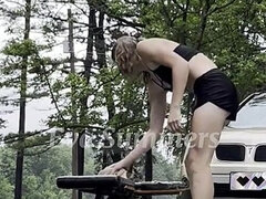 Amateur, Gros cul, Blonde, De plein air, Petite femme, Nénés