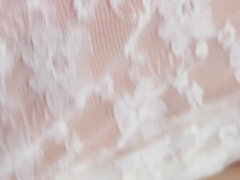 Enthousiasteling, Europees, Harig, Panty, Kut duiken, Alleen, Tieten likken, Vibrator