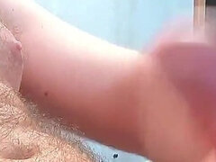 Enthousiasteling, Sperma shot, Europees, Harig, Handbeurt, Masturbatie, Alleen