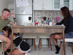 Fucked The Housekeeper In Front Of His Wife! Very Hot Slut!