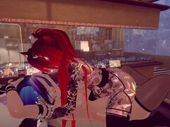 Grote kont, Pijpbeurt, Futanaria, Roodharige vrouw