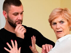 Mature insurance agent couldn�t say no to a young guy!