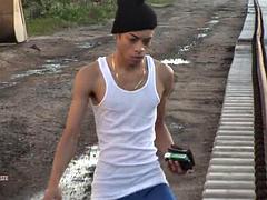 Stor kuk, Svart, Par, Ebenholts, Ansiktsbehandling, Homosexuell, Slick, Muskel