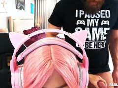 아시안, 큰 음경, 오랄섹스, Hd, 조그마한, 보지, 단단한