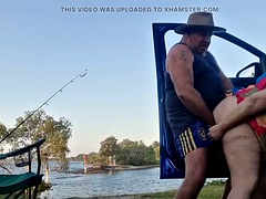 BBW MILF blows it by the river