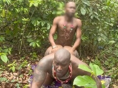In the Nigerian woods with Daddy Black for a hard doggy session