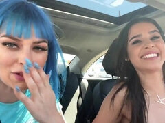 Naughty girls are filming themselves while rubbing wet pussies