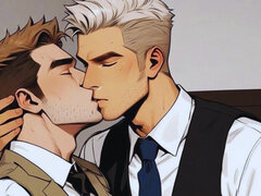 Hot Gay Group Sex in the Office with the Boss Fucking Their Asses!