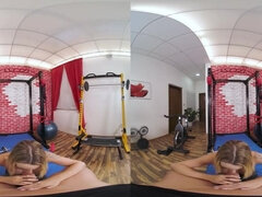 Sexual exercise with Fit Blonde in POV VR - big boobs