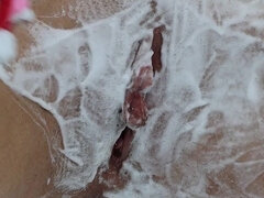 Shaving Hairy Vagina with Trimmer and Razor! Close-up!