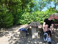 Public Bareback Sex with a Stranger, Creampie, and Mouth Piss at a Rest Stop! Full Movie