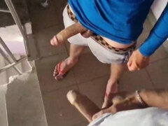 Daddy and Twink Fucked Roughly on the Stairs Near the Neighbors