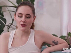 Hot German Lesbians Fingering & Eating Pussy on Sofa - Amateur HD