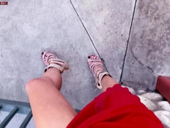 Erotique Entertainment - "Red dress outdoor cum showers - Cumshots