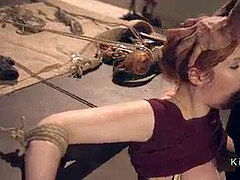 Anal, Bondage domination sadisme masochisme, Bizarre, Bondage, Rondelette, Tir de sperme, Douleur, Attachée