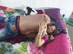 Amateur, Couple, Indienne, Embrassement, Épouse