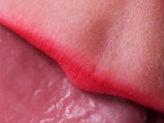 543 Extreme Close-up Asmr Lipstick Blowjob From Playful Slut Anya