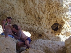 Sucking A Big Dick While Exploring A Cave On The Beach In Portugal - Loira Gostosa