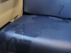 Pissing and Squirting in a Busy Train During the Day