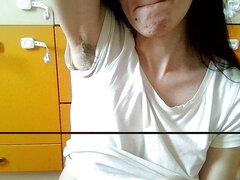 Best big hairy pussy and armpits long video, milf in kitchen, webcam show