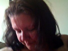 Piss on Cathi's face while she mastubates with unique dildo