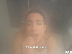 Hembra, Latina, Pov, Ducha, Chupando, Tetas, Juguetes, Mojado