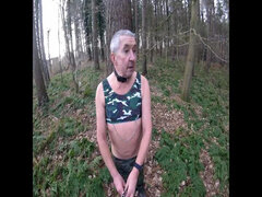 Leie, Britisch, Crossdresser, Lingerie, Im freien, Solo