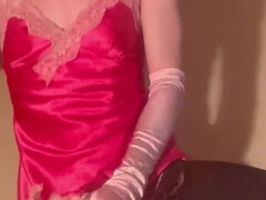 Anal, Tir de sperme, Gode, Masturbation, Transsexuelle, Solo, Jarretelles