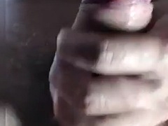 Student dripping hot cum while stroking his cock