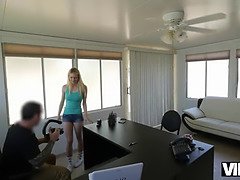 Mooi, Blond, Pijpbeurt, Rondborstig, Hd, Natuurlijke tieten, Gezichtspunt, Tiener