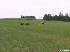 Naked horse riding