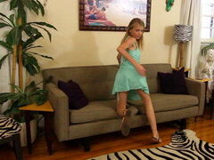 Teen beauty Hannah Hays has her pussy pounded on the living room floor