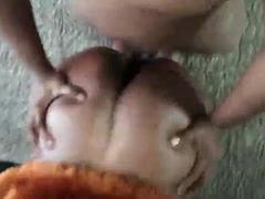 Jiggle ass Ebony taking it from behind POV