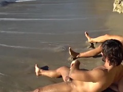 Praia, Pauzão, Casal, Gay bicha veado, Latina, Masturbação, Músculo, Ao ar livre cartaz de rua outdoor