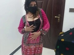 Desi school girl from Pakistan does a sexy striptease during a live video call