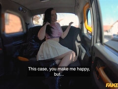 Zoe Doll pays taxi fare with her tight shaved pussy in exchange for a rough ride