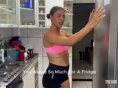 Amateur Homemade Kitchen Fuck with Hairy Brunette Latina in Doggy Style