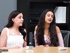 Girlsway Eliza Ibarra & Whitney Wright fuck each other hard for a lezzie probe