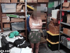 Scared small titted teen thief fucked