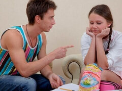 Cutie teen with nice bottom Beth Ivanova anally impaled from behind