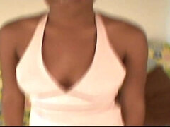 Sexy ebony Cunt gets fingered and masturbated in stunning striptease