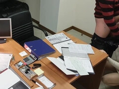 Astounding drill with an office assistant