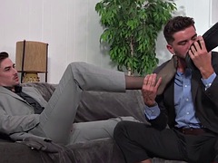 Kinky inked stallion Chris Dammed toe sucked while moaning