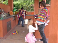 Tyler goes all the way fucking Demi's tiny pussy