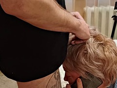 For ignoring my cock I cum in my stepmothers hair