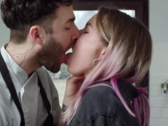 Sexy babe and her partner are making love together